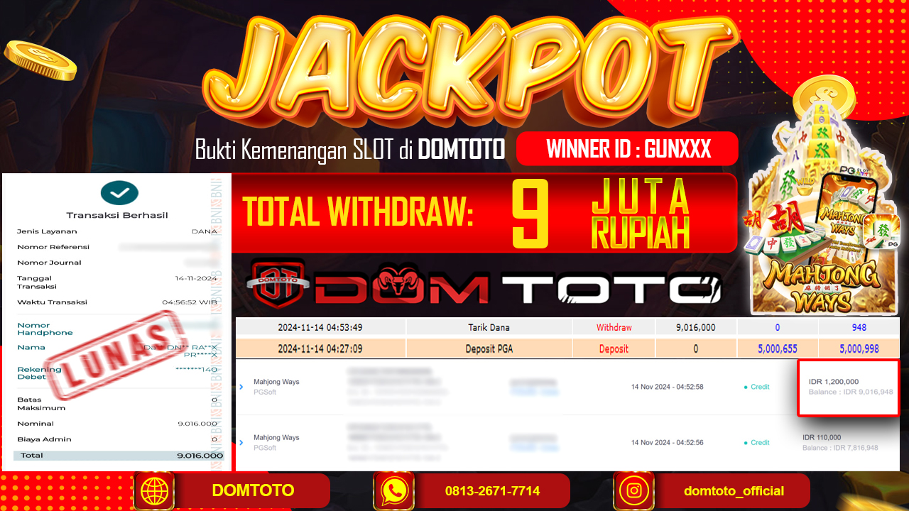JACKPOT SLOT MAHJONG WAYS 14 NOVEMBER 2024